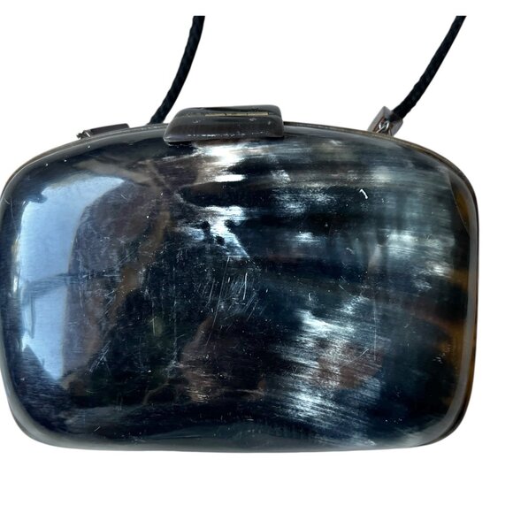 Vintage Horn Clutch Shoulder Bag 5.5x3.5 x2 With 17” Handle Drop Purse Clutch - Picture 4 of 11